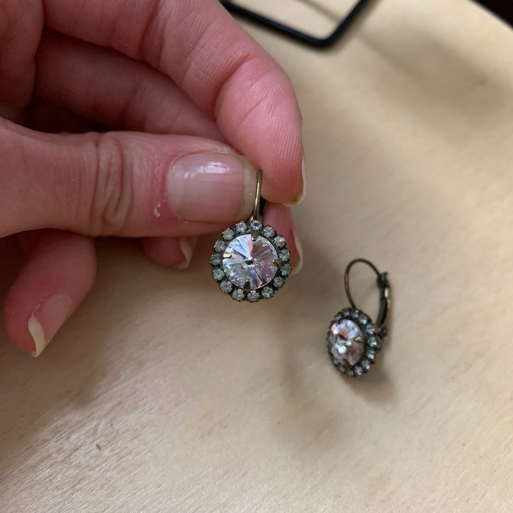 Lever-back Crystal Earrings